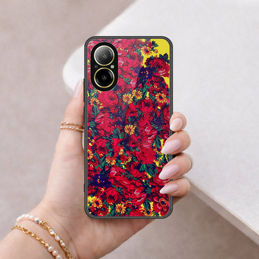Realme C67 4G Cover - Floral Series - HQ Ultra Shine Premium Infinity Glass Soft Silicon Borders Case