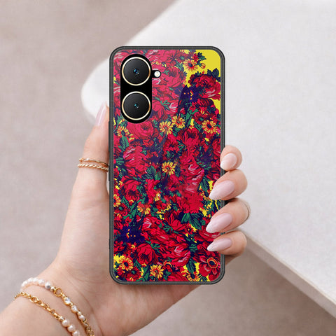 Vivo Y03 Cover - Floral Series - HQ Ultra Shine Premium Infinity Glass Soft Silicon Borders Case