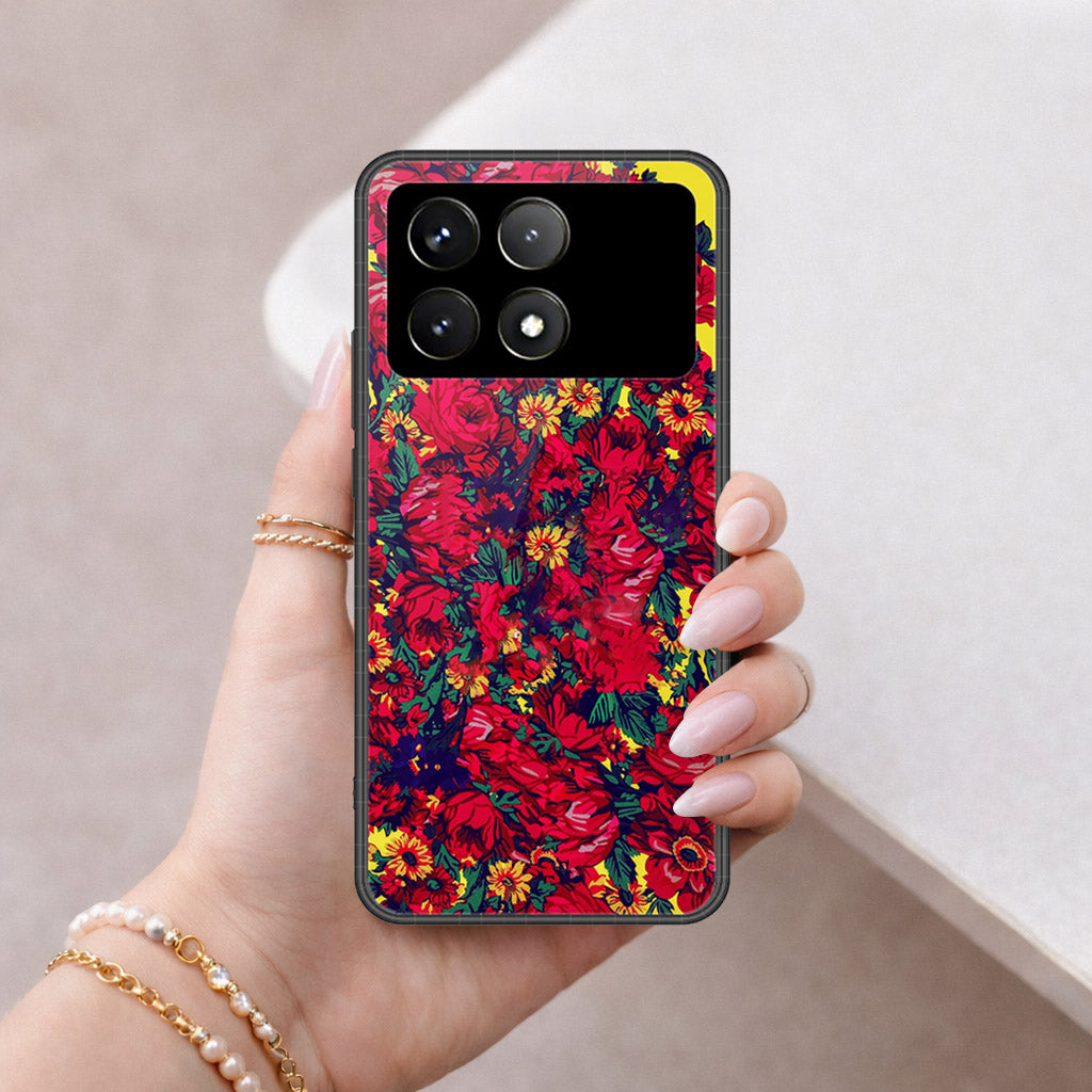 Xiaomi Poco X6 Pro Cover - Floral Series - HQ Ultra Shine Premium Infinity Glass Soft Silicon Borders Case