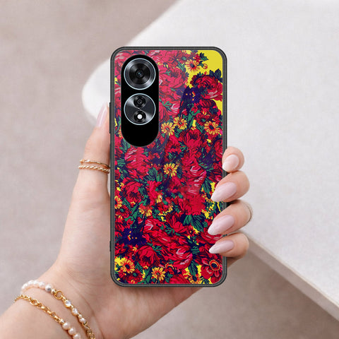 Oppo A60 Cover - Floral Series - HQ Ultra Shine Premium Infinity Glass Soft Silicon Borders Case