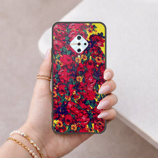 Vivo Y9s Cover - Floral Series - HQ Ultra Shine Premium Infinity Glass Soft Silicon Borders Case