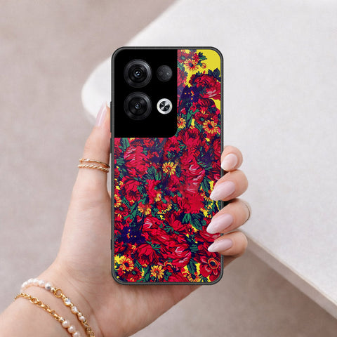 Oppo Reno 8 Pro  Cover - Floral Series - HQ Ultra Shine Premium Infinity Glass Soft Silicon Borders Case