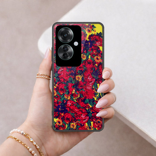 Oppo Reno 11F 5G Cover - Floral Series - HQ Ultra Shine Premium Infinity Glass Soft Silicon Borders Case