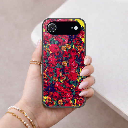 iPhone 17 Air - Floral Series - HQ Ultra Shine Premium Infinity Glass Soft Silicon Borders Case