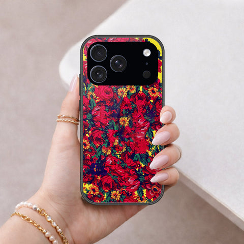 iPhone 17 Pro - Floral Series - HQ Ultra Shine Premium Infinity Glass Soft Silicon Borders Case