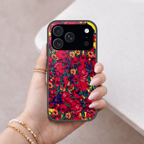 iPhone 18 Pro Max - Floral Series - HQ Ultra Shine Premium Infinity Glass Soft Silicon Borders Case