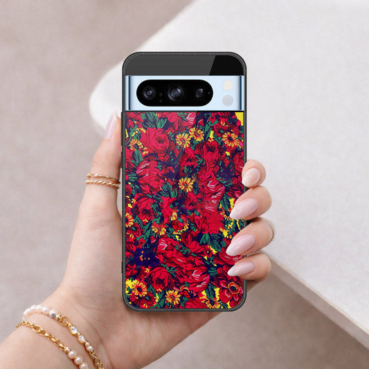 Google Pixel 8 Pro Cover - Floral Series - HQ Ultra Shine Premium Infinity Glass Soft Silicon Borders Case