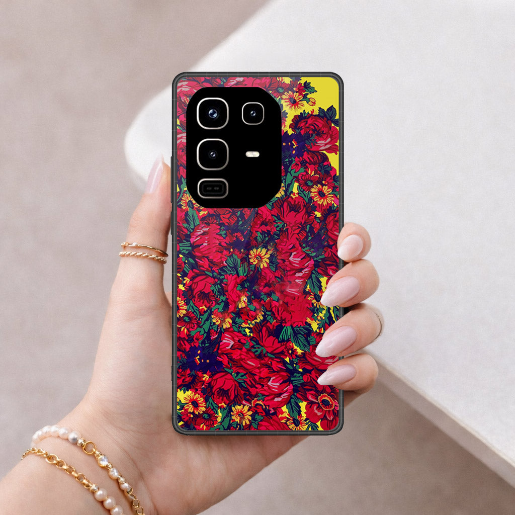 Infinix Note 50 Pro 4G Cover - Floral Series - HQ Ultra Shine Premium Infinity Glass Soft Silicon Borders Case