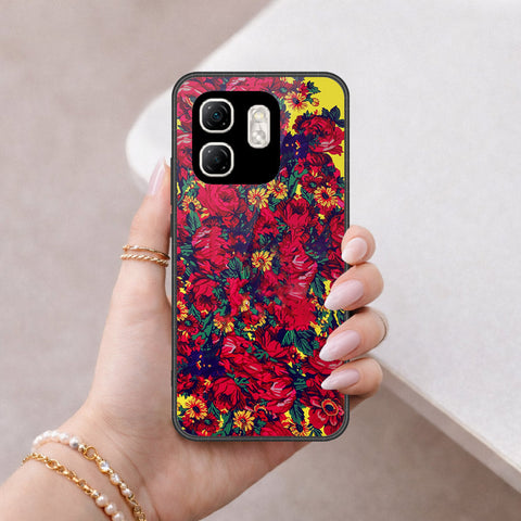 Infinix Hot 50i Cover - Floral Series - HQ Ultra Shine Premium Infinity Glass Soft Silicon Borders Case