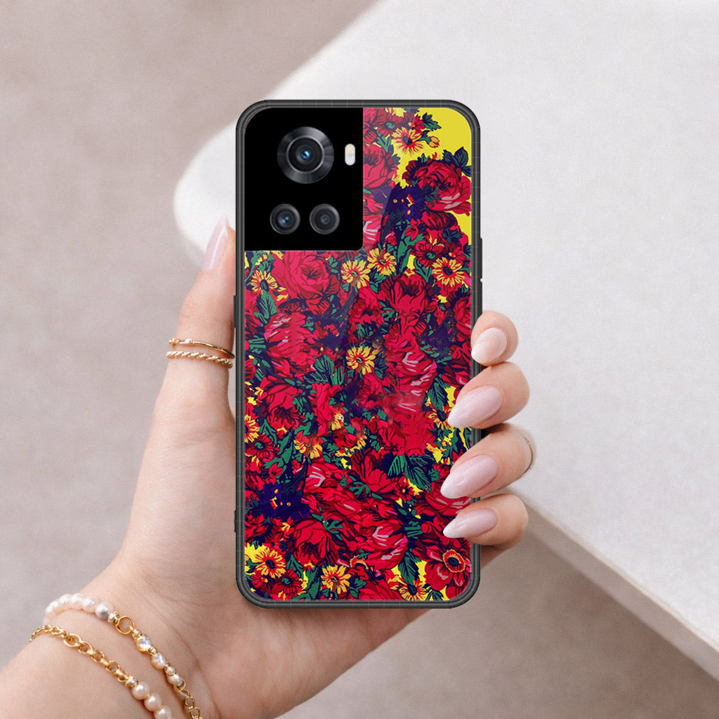 OnePlus 3T Cover - Floral Series - HQ Ultra Shine Premium Infinity Glass Soft Silicon Borders Case