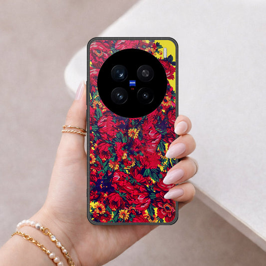 Vivo X200 Pro Cover - Floral Series - HQ Ultra Shine Premium Infinity Glass Soft Silicon Borders Case