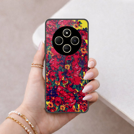 Xiaomi Redmi A3 Pro Cover - Floral Series - HQ Ultra Shine Premium Infinity Glass Soft Silicon Borders Case