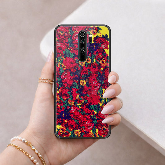 Xiaomi Redmi Note 8 Pro Cover - Floral Series - HQ Ultra Shine Premium Infinity Glass Soft Silicon Borders Case