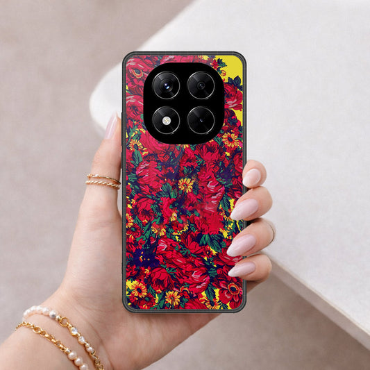 Xiaomi Redmi Note 14 Pro 4G Cover - Floral Series - HQ Ultra Shine Premium Infinity Glass Soft Silicon Borders Case