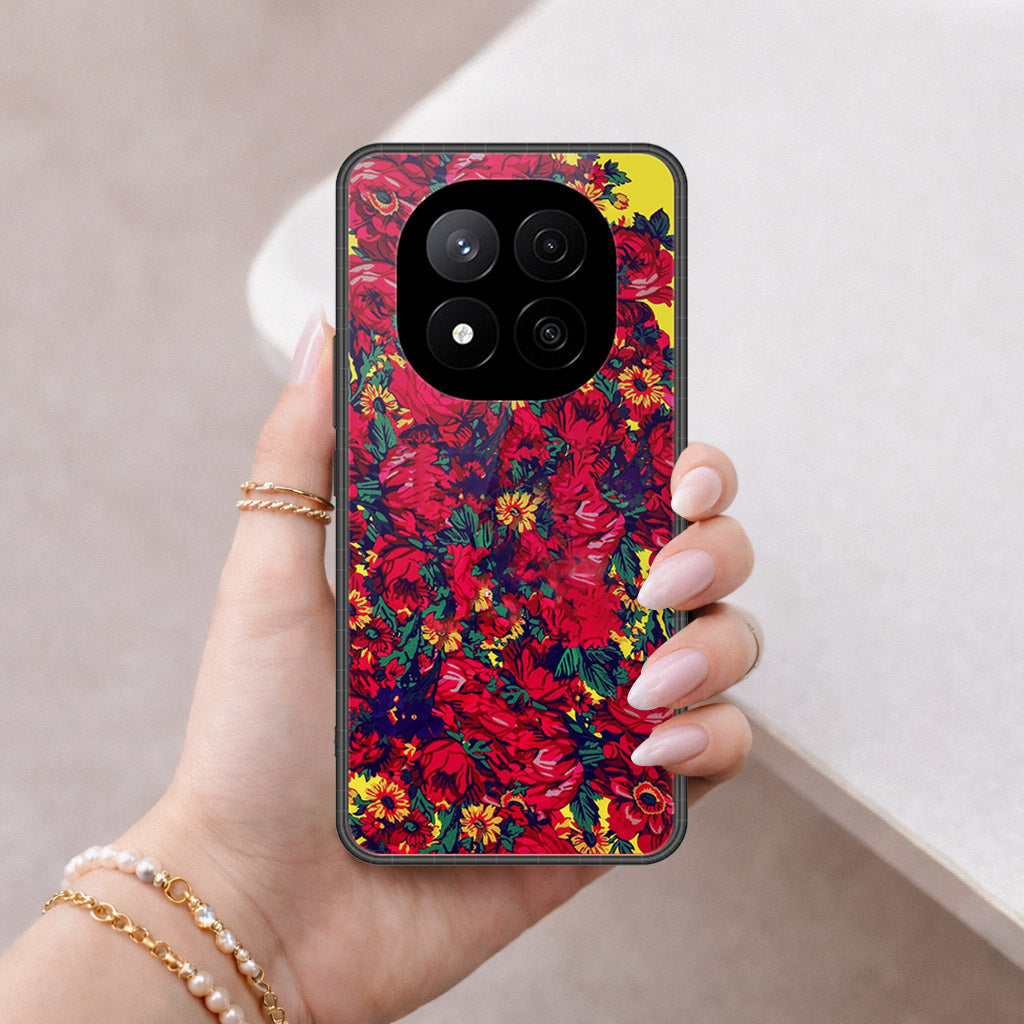 Xiaomi Poco X7 Cover - Floral Series - HQ Ultra Shine Premium Infinity Glass Soft Silicon Borders Case