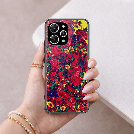 Xiaomi Redmi Note 12R Cover - Floral Series - HQ Ultra Shine Premium Infinity Glass Soft Silicon Borders Case