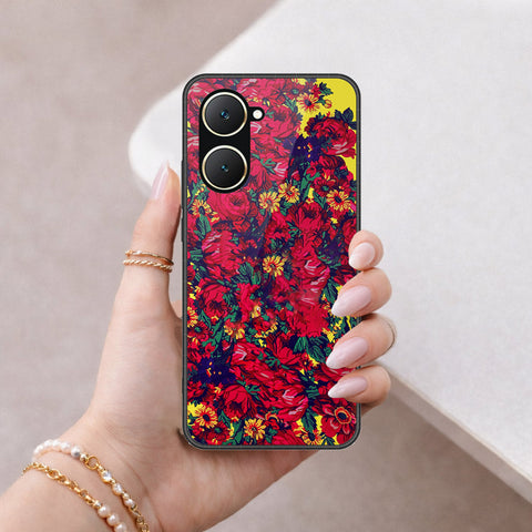 Vivo Y18 Cover - Floral Series - HQ Ultra Shine Premium Infinity Glass Soft Silicon Borders Case