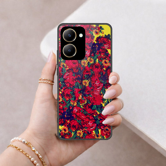 Vivo Y36 4G Cover - Floral Series - HQ Ultra Shine Premium Infinity Glass Soft Silicon Borders Case
