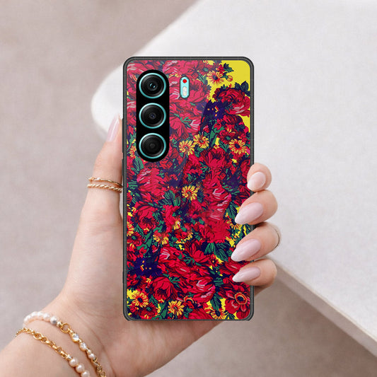 Tecno Camon 40 Pro 5G Cover - Floral Series - HQ Ultra Shine Premium Infinity Glass Soft Silicon Borders Case