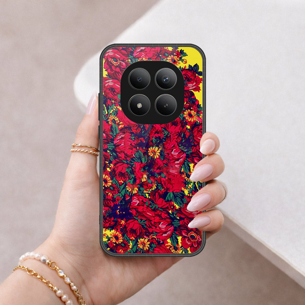 Xiaomi Redmi Note 15 Pro Plus Cover - Floral Series - HQ Ultra Shine Premium Infinity Glass Soft Silicon Borders Case