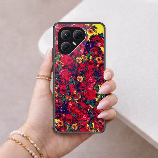 Tecno Pova 7 4G Cover - Floral Series - HQ Ultra Shine Premium Infinity Glass Soft Silicon Borders Case