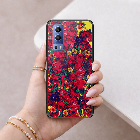 Vivo Y52 5G Cover - Floral Series - HQ Ultra Shine Premium Infinity Glass Soft Silicon Borders Case
