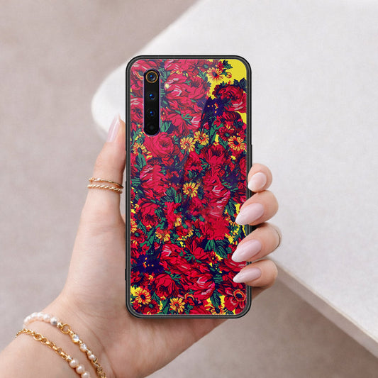 Realme 6 Pro Cover - Floral Series - HQ Ultra Shine Premium Infinity Glass Soft Silicon Borders Case