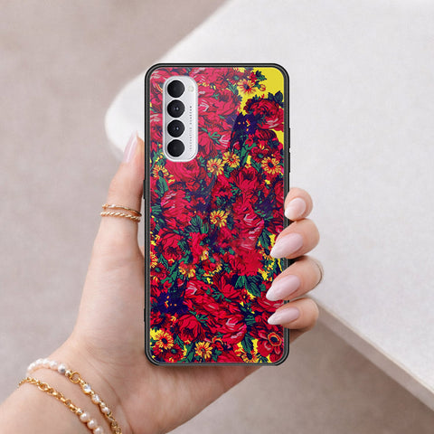 Oppo Reno 4 Pro Cover - Floral Series - HQ Ultra Shine Premium Infinity Glass Soft Silicon Borders Case