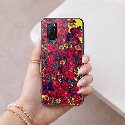 Oppo A52 Cover - Floral Series - HQ Ultra Shine Premium Infinity Glass Soft Silicon Borders Case