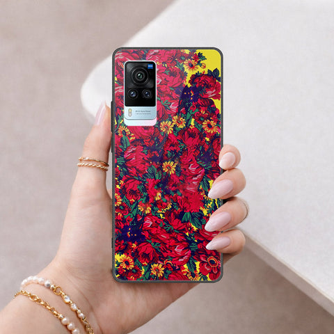 Vivo X60 Pro Cover - Floral Series - HQ Ultra Shine Premium Infinity Glass Soft Silicon Borders Case