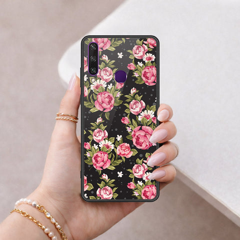 Huawei Y6p Cover - Floral Series - HQ Ultra Shine Premium Infinity Glass Soft Silicon Borders Case