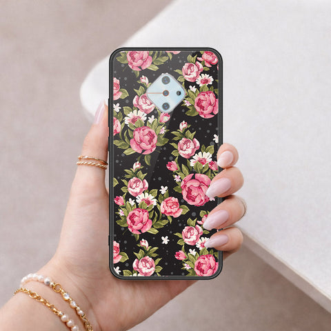 Vivo Y51 (2020 September) Cover - Floral Series - HQ Ultra Shine Premium Infinity Glass Soft Silicon Borders Case