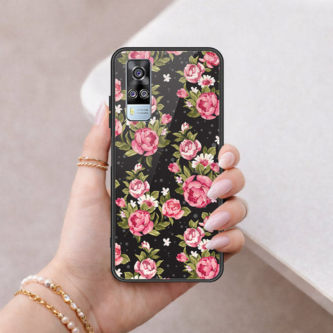 Vivo Y31 Cover - Floral Series - HQ Ultra Shine Premium Infinity Glass Soft Silicon Borders Case