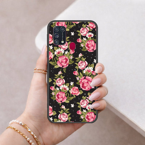 Samsung Galaxy F41 Cover - Floral Series - HQ Ultra Shine Premium Infinity Glass Soft Silicon Borders Case
