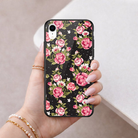 iPhone XR - Floral Series - HQ Ultra Shine Premium Infinity Glass Soft Silicon Borders Case