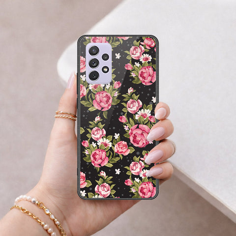 Samsung Galaxy A72 Cover - Floral Series - HQ Ultra Shine Premium Infinity Glass Soft Silicon Borders Case