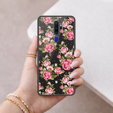 Oppo A5 2020 Cover - Floral Series - HQ Ultra Shine Premium Infinity Glass Soft Silicon Borders Case