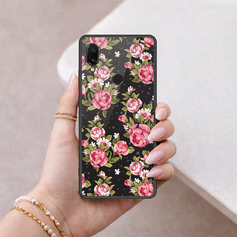 Xiaomi Redmi 7 Cover - Floral Series - HQ Ultra Shine Premium Infinity Glass Soft Silicon Borders Case