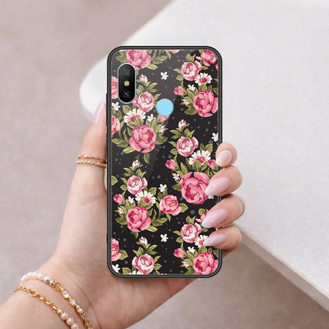 Redmi 6 Pro Cover - Floral Series - HQ Ultra Shine Premium Infinity Glass Soft Silicon Borders Case
