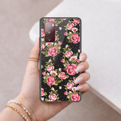 Samsung Galaxy S20 FE Cover - Floral Series - HQ Ultra Shine Premium Infinity Glass Soft Silicon Borders Case