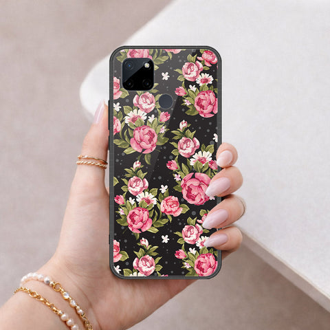 Realme C25Y Cover - Floral Series - HQ Ultra Shine Premium Infinity Glass Soft Silicon Borders Case