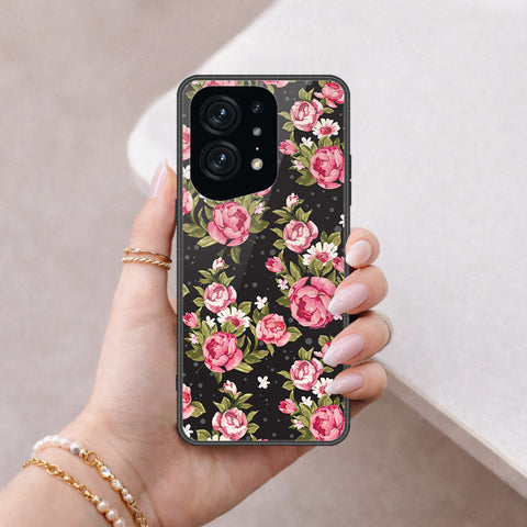Oppo Find X5 Pro Cover - Floral Series - HQ Ultra Shine Premium Infinity Glass Soft Silicon Borders Case