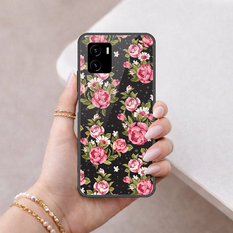 Vivo Y01 Cover - Floral Series - HQ Ultra Shine Premium Infinity Glass Soft Silicon Borders Case