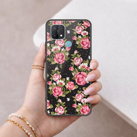 Oppo A15s Cover - Floral Series - HQ Ultra Shine Premium Infinity Glass Soft Silicon Borders Case
