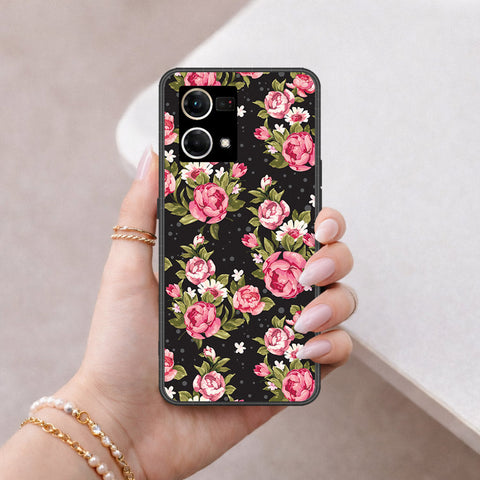 Oppo F21 Pro 4G Cover - Floral Series - HQ Ultra Shine Premium Infinity Glass Soft Silicon Borders Case