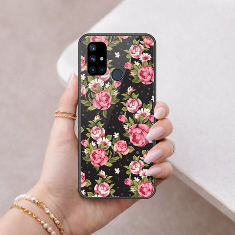 OnePlus Nord N10 Cover - Floral Series - HQ Ultra Shine Premium Infinity Glass Soft Silicon Borders Case
