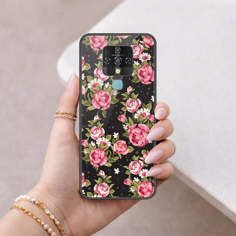 Tecno Camon 16 Cover - Floral Series - HQ Ultra Shine Premium Infinity Glass Soft Silicon Borders Case