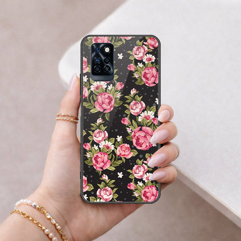 Infinix Note 10 Pro Cover - Floral Series - HQ Ultra Shine Premium Infinity Glass Soft Silicon Borders Case