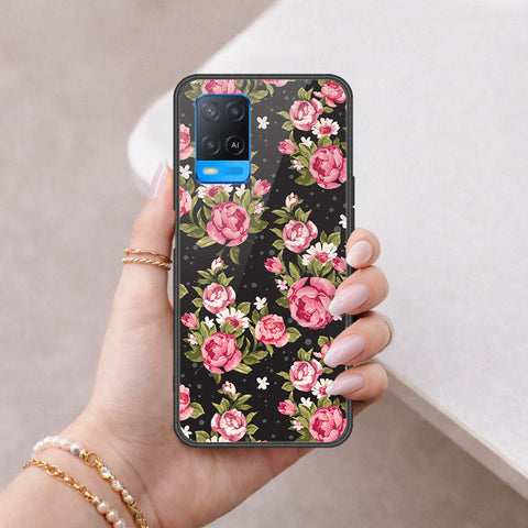 Oppo A54 4G Cover - Floral Series - HQ Ultra Shine Premium Infinity Glass Soft Silicon Borders Case