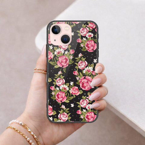 iPhone 14 Plus Cover - Floral Series - HQ Ultra Shine Premium Infinity Glass Soft Silicon Borders Case